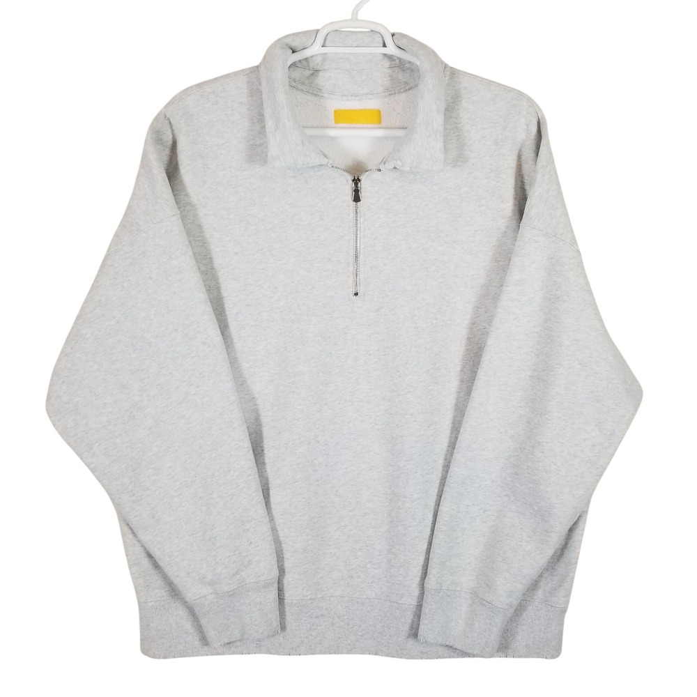 Yellow Label Co Quarter Zip Sweatshirt Mens XXL Grey Cotton Portugal Pullover